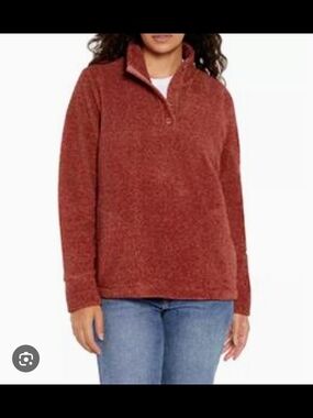 Eddie Bauer Rust Sherpa Fleece Pullover